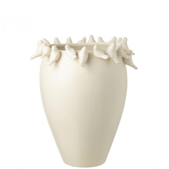 J-Line J Line Grands vases Grand vase Vases hauts Vase haut. Jolipa Vase Budgie Argile Blanc Large.