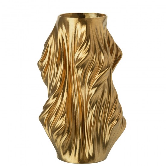 J-Line J Line Grands vases Grand vase Vases hauts Vase haut. Jolipa Vase Impression 3D Irrégulier Porcelaine Doré Large.