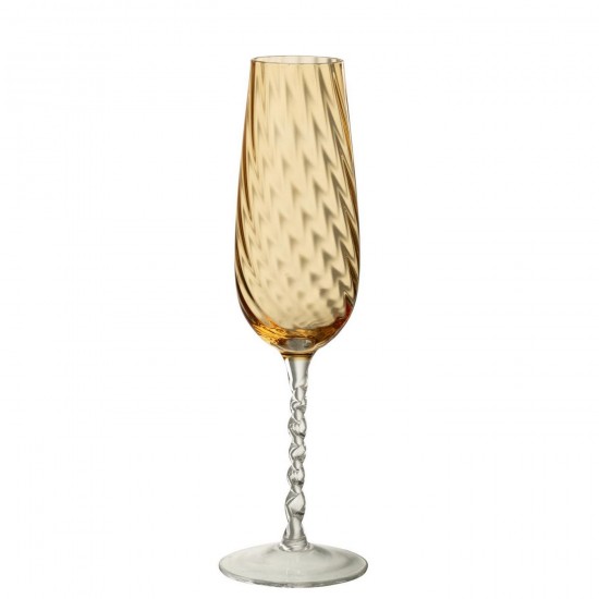 J-Line J Line verre à boire verres à boire Jolipa Verre À Champagne Ligné Verre Caramel.