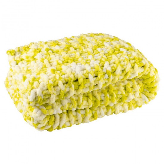 J-Line J Line Jolipa Couverture Tricoté Polyester Vert Blanc.