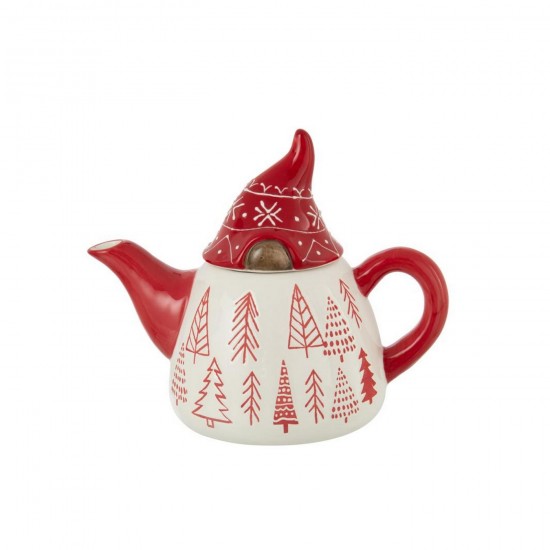 J-Line J Line théières Jolipa Théière Père Noël Dolomite Blanc Rouge Noël.