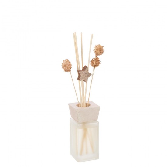 J-Line J Line diffuseurs de parfums Jolipa Diffuseur À Batons Poivre Noir Vanille Fleur Séchée Rose Doré.