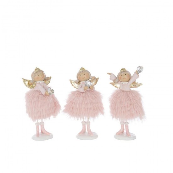 J-Line J Line hivers Jolipa Ange Coeur Diamant Polyrésine Rose Clair Large Assortiment De 3.