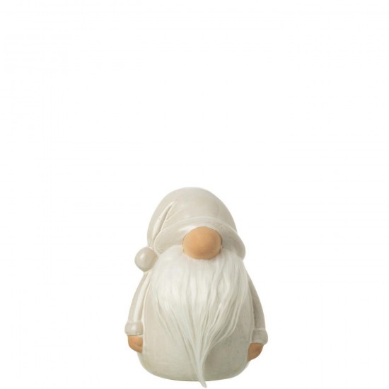 J-Line J Line lutins statuettes Jolipa Lutin Textile Barbe Porcelaine Gris Clair Large.