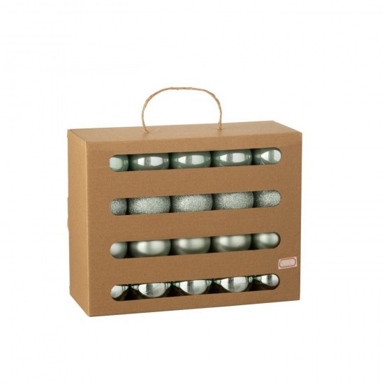 J-Line J Line boules de noel Jolipa Boite De 40 Boule De Noël Plastique Vert Menthe.