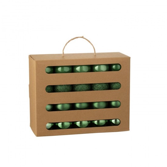 J-Line J Line boules de noel Jolipa Boite De 40 Boule De Noël Plastique Vert Émeraude.