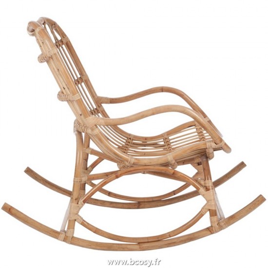 Jolipa Jline Fauteuil A Bascule Rotin Naturel