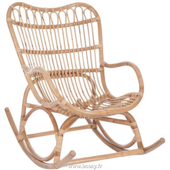 J Line Fauteuil A Bascule Rotin Naturel Jline 61390 by Jolipa 61390