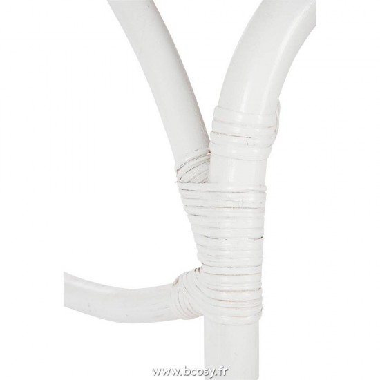 J-Line fauteuil a bascule en rotin blanc 110x66x93cm fauteuil bascule bambou et rotin blanc fauteuils a bascule rotin berceuses berçantes Fauteuil A Bascule Rotin Blanc Mat