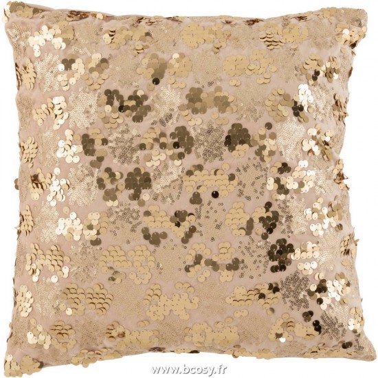 J-Line coussins Jolipa Jline Coussin Sequins Velours Champagne Beige