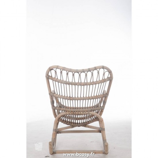 Jolipa Jline Chaise A Bascule Rotin Gris