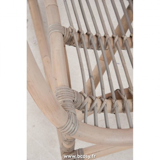 J-Line Chaise A Bascule Rotin Gris 110X66X93Cm fauteuils a bascule rotin berceuses berçantes Chaise A Bascule Rotin Gris