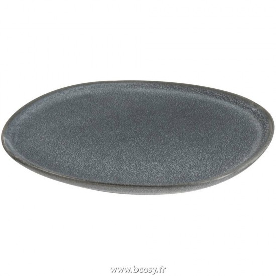 J-Line assiettes Jolipa Jline Assiette Louise Ceramique Gris Medium