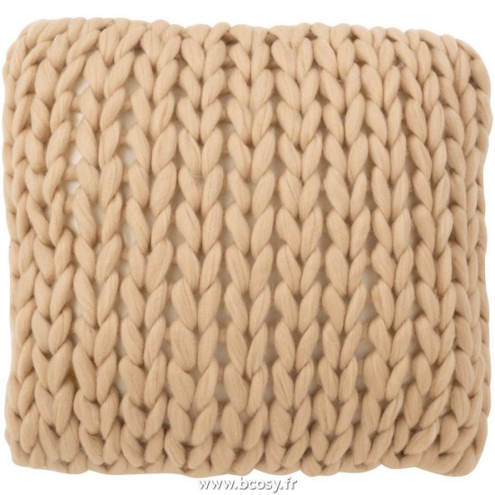 J-Line coussins Jolipa Jline Coussin Tricote Acrylique Creme