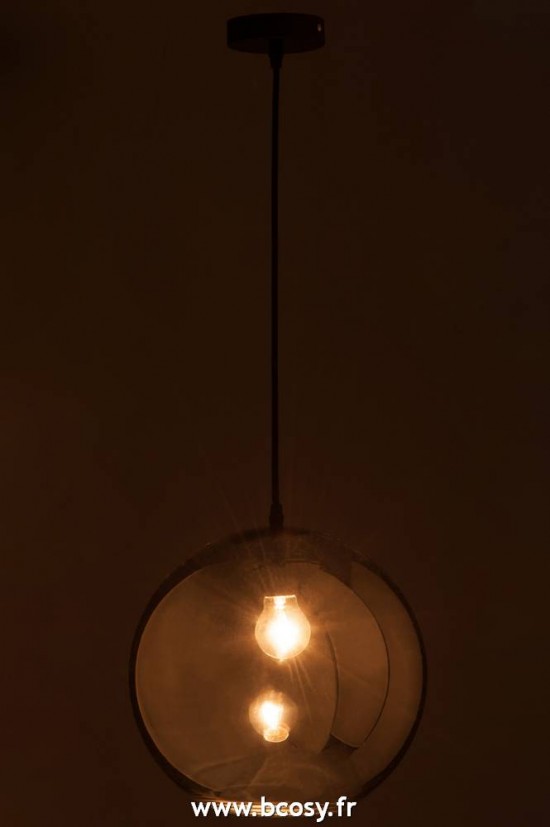 J-Line Éclairage Armatures Luminaires Lampes D'intérieur Suspendues Pendantes Suspensions Jolipa Jline Lampe Boule Verre Mirroir Argent Large