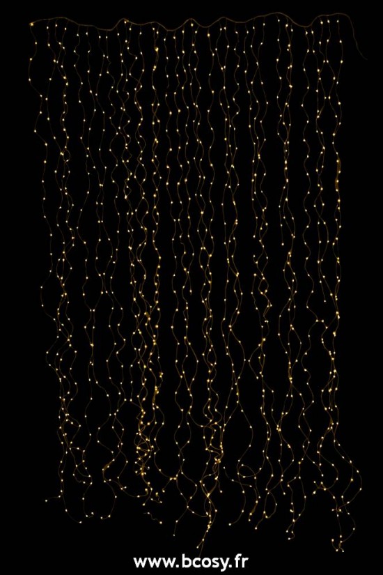 J-Line guirlandes suspendues Jolipa Jline Guirlande Luminaire Rideau 2X3M Argent 1020 Led Blanc Chaud