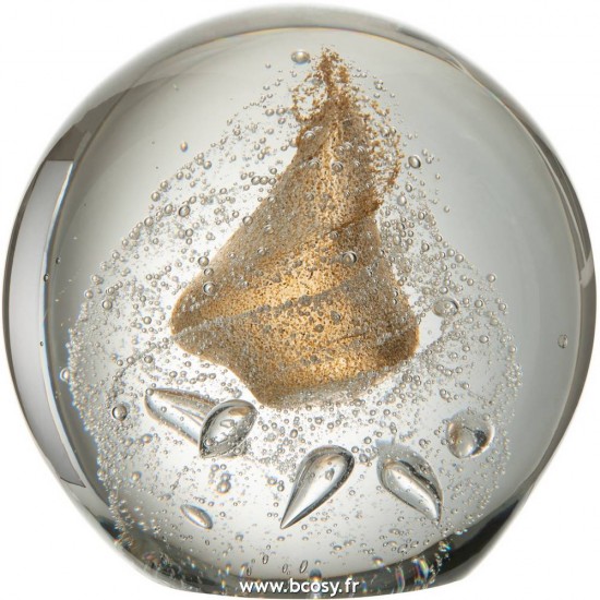 J-Line presse papiers Jolipa Jline Presse Papier Bubbel Glas Goud Extralarge