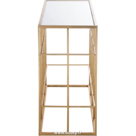 J-Line tables de drapier murales Jolipa Jline Console Barre Metal Verre Or