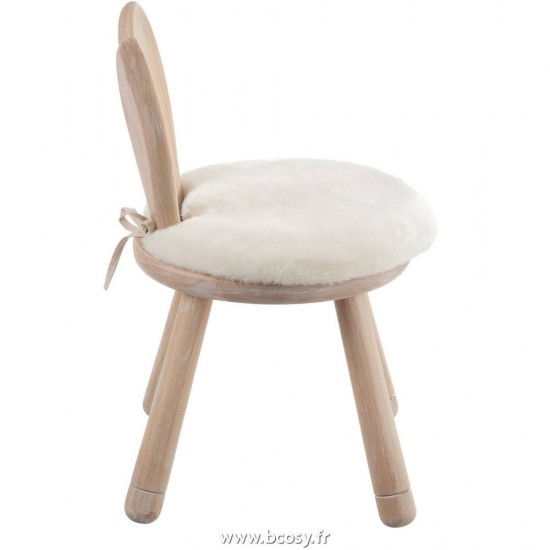 J-Line Chaise enfant oreille de lapin en bois naturel chaises décoratives Jolipa Jline Chaise Oreil Lapin Bois Naturel