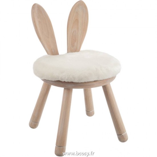 J Line Chaise Oreil Lapin Bois Naturel Jline 77185 by Jolipa 77185