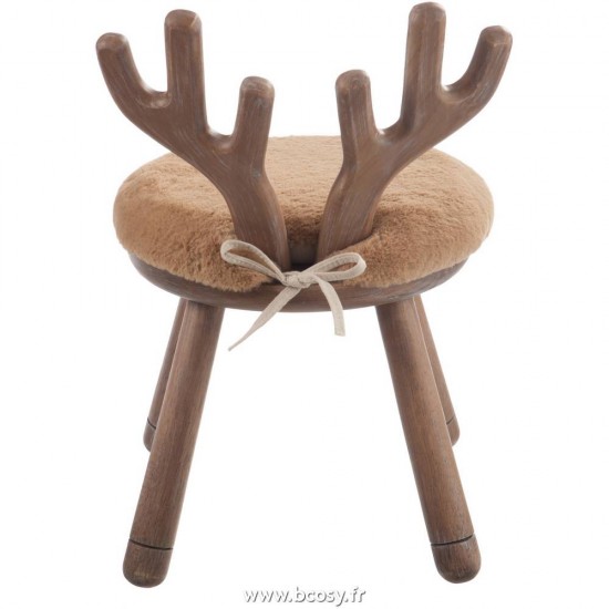 Jolipa Jline Chaise Oreil Cerf Bois Naturel