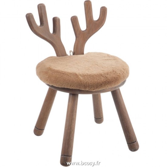 J Line Chaise Oreil Cerf Bois Naturel Jline 77186 by Jolipa 77186