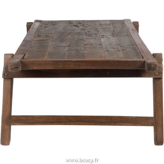 J-Line Table lit vintage militaire bois naturel tables de salon basse Jolipa Jline Table Lit Militaire Bois Naturel