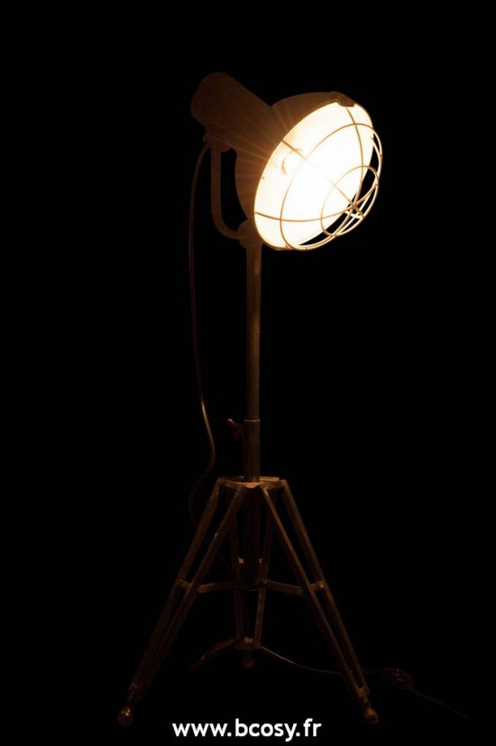 J-Line Lampe trépied Noir Industriel H93 cm Lampadaires Lampes Raides Debouts Sur Pied De Sol Jolipa Jline Lampe Sur Pied Ronde Metal Gr