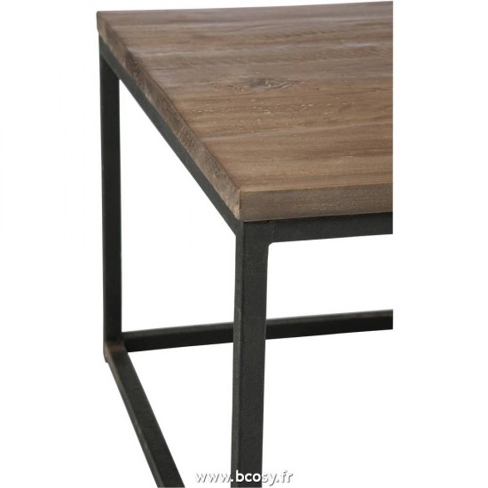 Jolipa Jline Table Gigogne Bois Metal Marron Noir