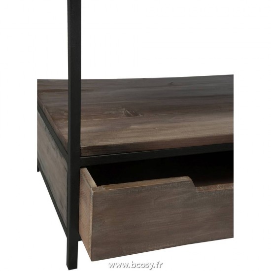 J-Line Tavolo Da Salotto Legno/Metallo Marrone + Nero