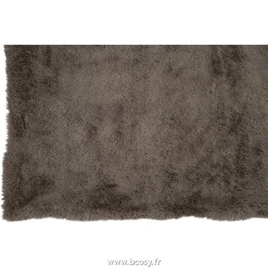 J-Line Plaid doudou épais gris souris 130 x 180 cm Jolipa Jline Plaid Cutie Polyester Gris Souris