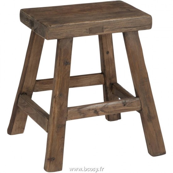 J Line Tabouret Rectangulaire Bois Marron Jline 79041 by Jolipa 79041