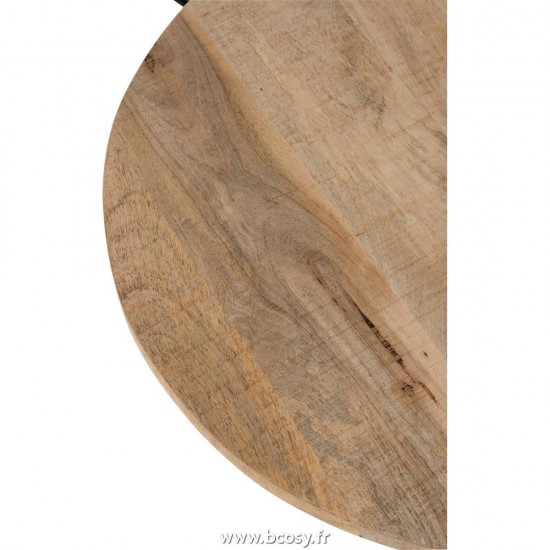 J-Line tables de bar Jolipa Jline Table Bar Rond Bois Metal Naturel Noir