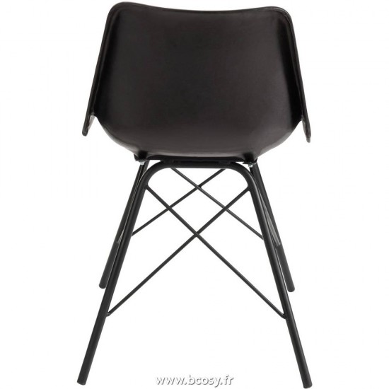 Jolipa Jline Chaise Loft Cuir Metal Noir