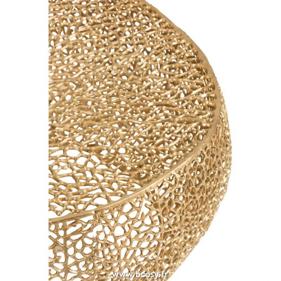 J-Line tables de salon basse Jolipa Jline Table De Salon Ronde Corail Aluminium Or