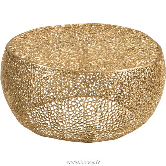 J Line Table De Salon Ronde Corail Aluminium Or Jline 86077 by Jolipa 86077