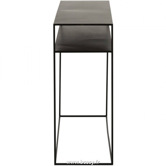J-Line tables de drapier murales Jolipa Jline Console Rectangulaire 2 Planches Metal Noir