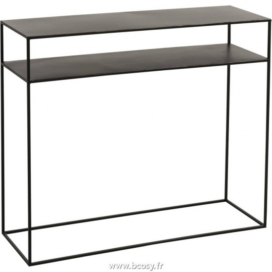 J Line Console Rectangulaire 2 Planches Metal Noir Jline 86173 by Jolipa 86173