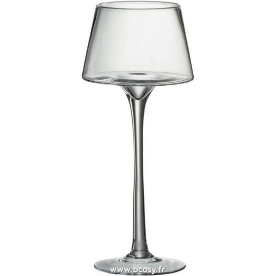 J-Line bougeoirs Jolipa Jline Bougeoir Sur Pied Conique Verre Transparent Medium