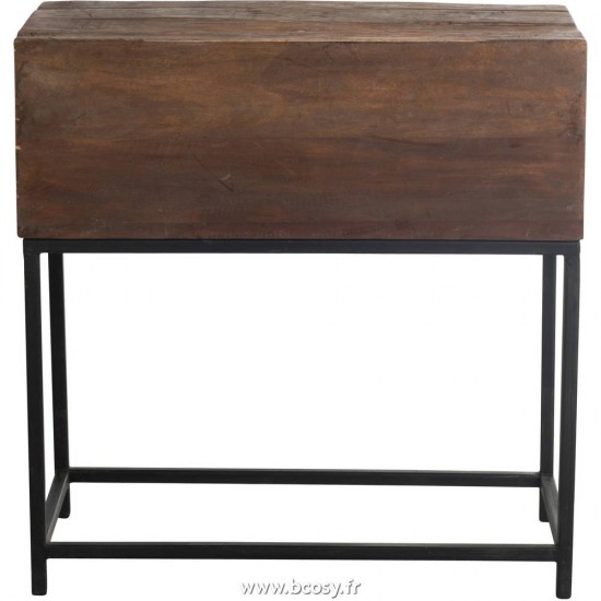Jolipa Jline Console 8 Tiroirs Brut Recycle Bois Marron