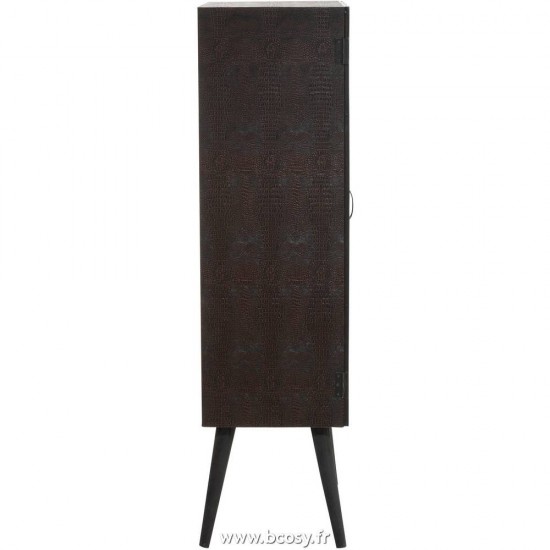 J-Line armoires bar Jolipa Jline Meuble Bar 2 Tiroirs Bois Verre Noir