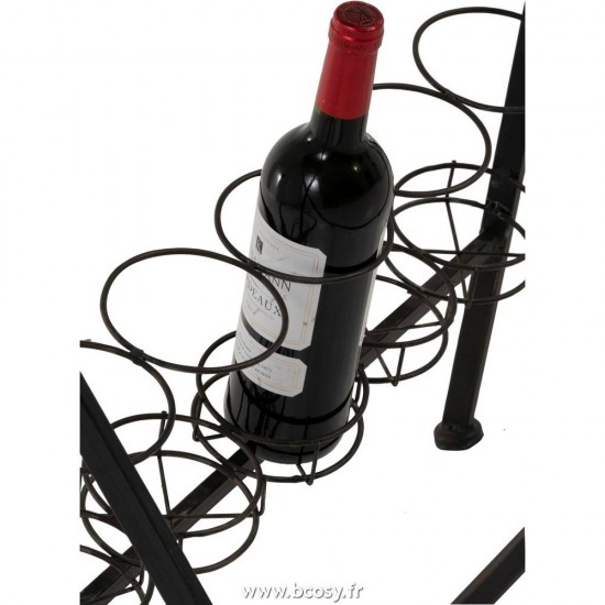 J-Line Tavolo Bottiglie/Vetro Metallo/Legno Nero