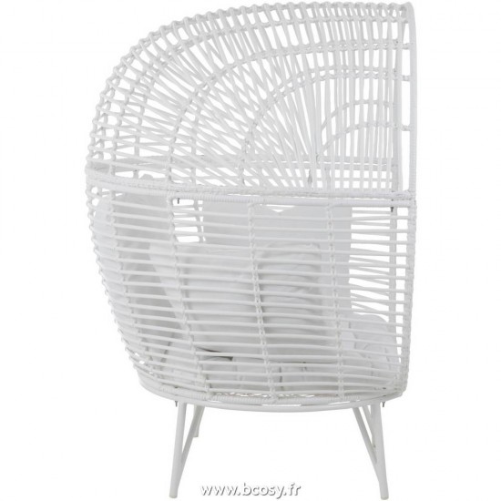 J-Line chaises lounges Jolipa Jline Chaise Lounge Ovale Acier Blanc