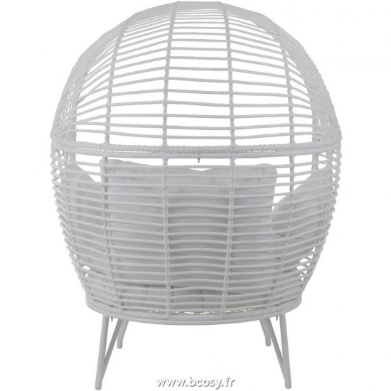 Jolipa Jline Chaise Lounge Ovale Acier Blanc