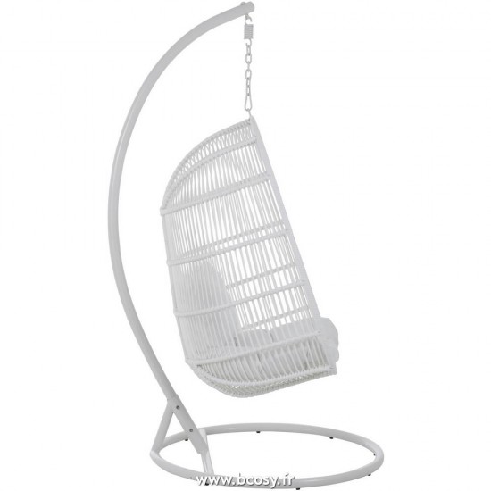 J-Line chaise suspendue oeuf Jolipa Jline Chaise Suspendue Ovale Acier Blanc