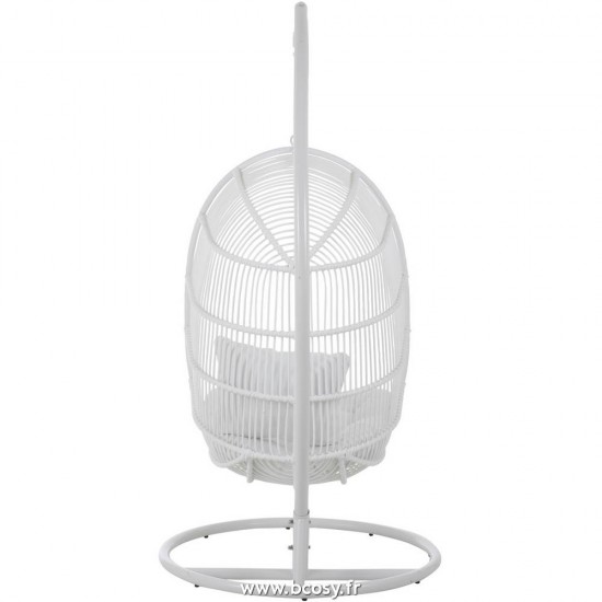 Jolipa Jline Chaise Suspendue Ovale Acier Blanc