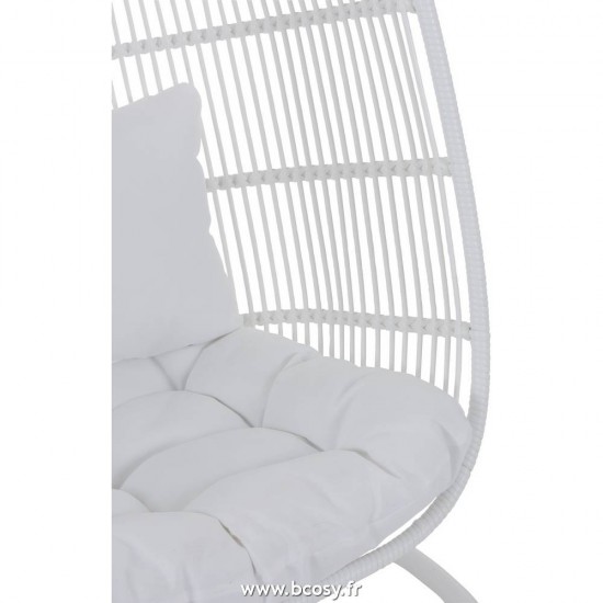 J-Line chaise suspendue oeuf Chaise Suspendue Ovale Acier Blanc