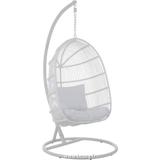 J Line Chaise Suspendue Ovale Acier Blanc Jline 91017 by Jolipa 91017