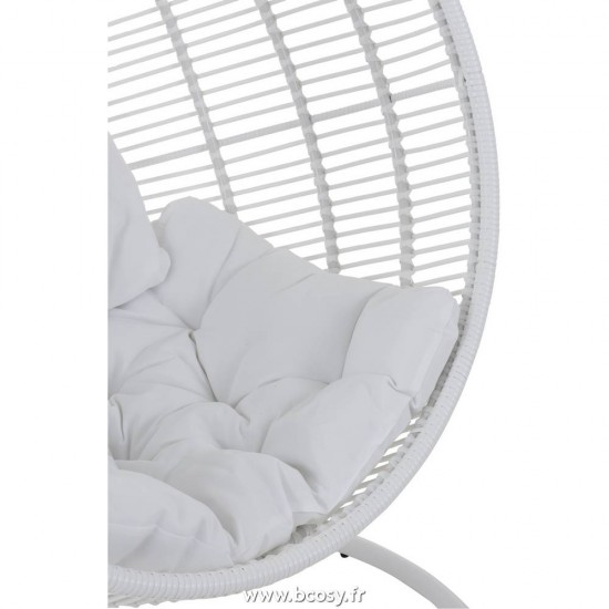 J-Line chaise suspendue oeuf Chaise Suspendue Rond Acier Blanc
