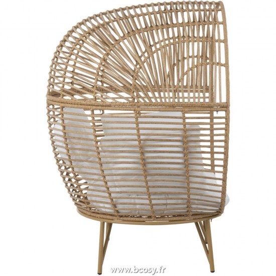 J-Line chaises lounges Jolipa Jline Chaise Lounge Ovale Acier Naturel